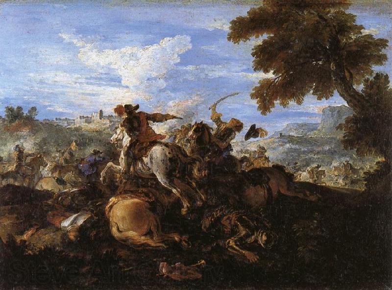 Parrocel, Joseph Cavalry Battle Spain oil painting art